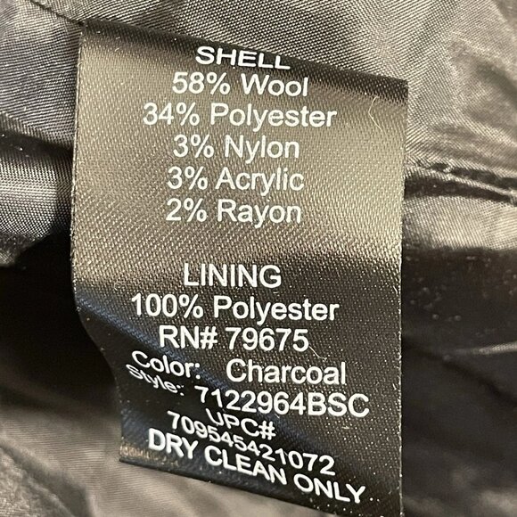 London Fog Wool Blend Fall/ Winter Coat With Scarf Pea Coat Gray Women’s XXL NWT - Picture 6 of 7